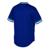 Image of Toronto Blue Jays Mitchell &amp; Ness Cooperstown Collection Mesh Wordmark V-Neck Jersey – Royal 2019