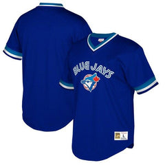 Toronto Blue Jays Mitchell &amp; Ness Cooperstown Collection Mesh Wordmark V-Neck Jersey – Royal 2019