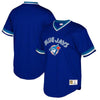Image of Toronto Blue Jays Mitchell &amp; Ness Cooperstown Collection Mesh Wordmark V-Neck Jersey – Royal 2019
