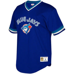 Toronto Blue Jays Mitchell & Ness Youth Cooperstown Collection Mesh Wordmark V-Neck Jersey – Royal 2019