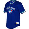 Image of Toronto Blue Jays Mitchell &amp; Ness Youth Cooperstown Collection Mesh Wordmark V-Neck Jersey – Royal 2019