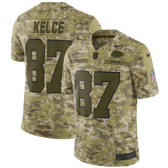 Travis Kelce Kansas City Chiefs Salute to Service Limited Jersey – Camo 2019