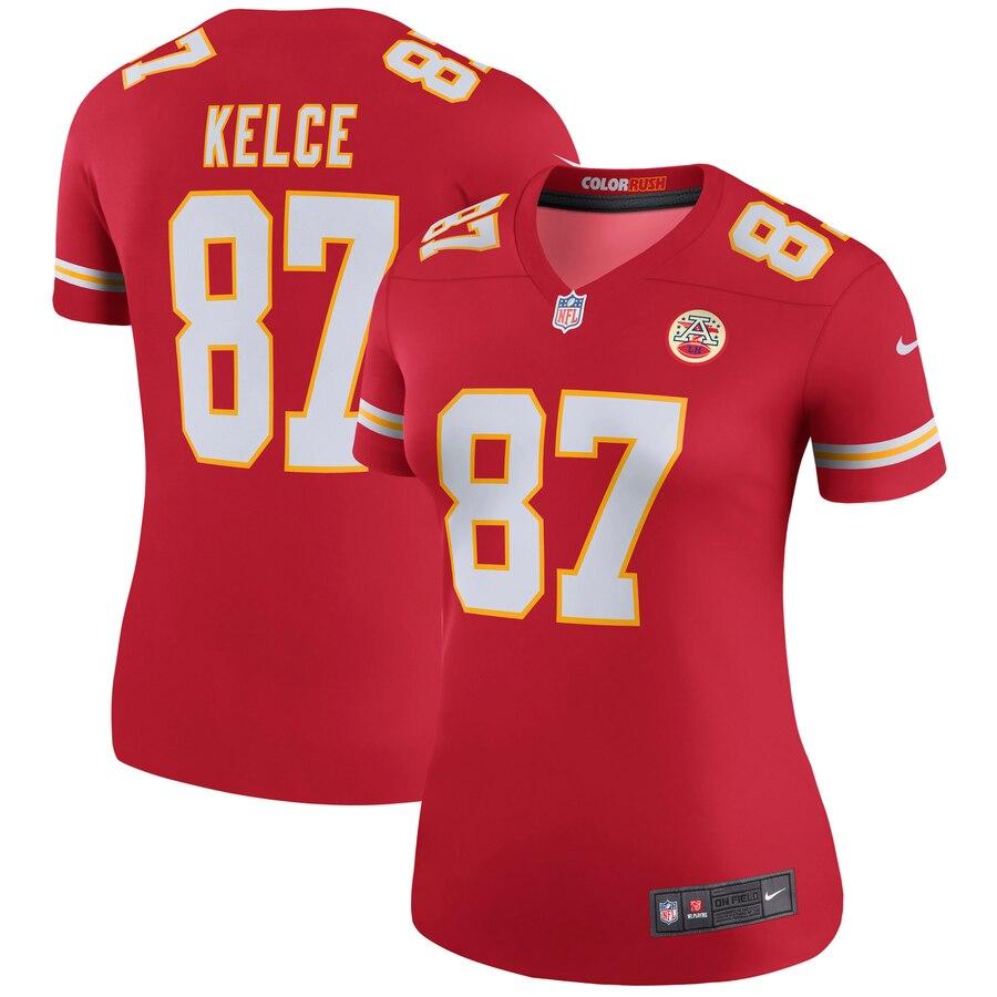 Travis Kelce Kansas City Chiefs Women's Color Rush Legend Jersey - Red 2019