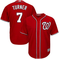 Trea Turner Washington Nationals Majestic Alternate Official Cool Base Player Jersey - Scarlet 2019