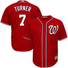 Image of Trea Turner Washington Nationals Majestic Alternate Official Cool Base Player Jersey - Scarlet 2019