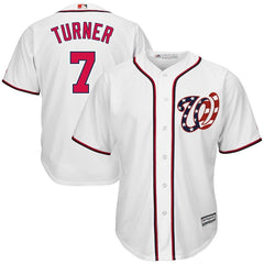 Trea Turner Washington Nationals Majestic Cool Base Jersey - White 2019