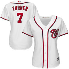 Trea Turner Washington Nationals Majestic Women's Home Cool Base Player Jersey - White 2019