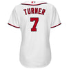 Image of Trea Turner Washington Nationals Majestic Women's Home Cool Base Player Jersey - White 2019