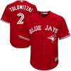 Image of Troy Tulowitzki Toronto Blue Jays Majestic Cool Base Replica Player Jersey - Scarlet 2019