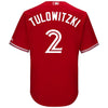 Image of Troy Tulowitzki Toronto Blue Jays Majestic Cool Base Replica Player Jersey - Scarlet 2019