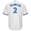 Image of Troy Tulowitzki Toronto Blue Jays Majestic Official Cool Base Player Jersey - White 2019