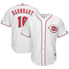 Tucker Barnhart Cincinnati Reds Majestic Home Cool Base Player Jersey – White 2019