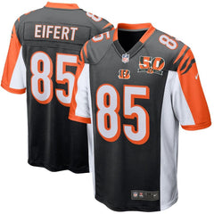 Tyler Eifert Cincinnati Bengals 50th Anniversary Patch Game Jersey - Black 2019