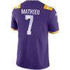 Image of Tyrann Mathieu LSU Tigers Game Jersey – Purple 2019