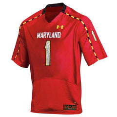 Under Armour Maryland Terrapins #1 Replica Patch Master Jersey - Red 2019