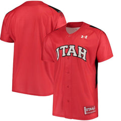 Utah Utes Under Armour Replica Logo Baseball Jersey - Red 2019