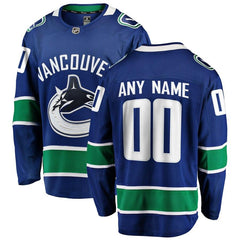 Vancouver Canucks Home Breakaway Custom Jersey - Blue 2019