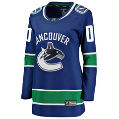 Vancouver Canucks Women's Home Breakaway Custom Jersey - Blue 2019