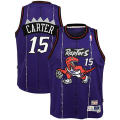 Vince Carter Toronto Raptors Mitchell &amp; Ness Youth Hardwood Classics Swingman Throwback Jersey – Purple 2019
