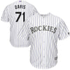 Image of Wade Davis Colorado Rockies Majestic Home Cool Base Player Jersey - White 2019