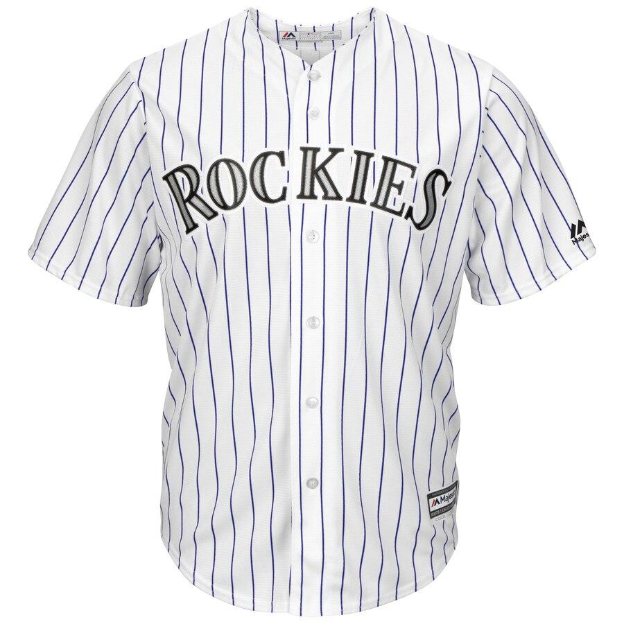Wade Davis Colorado Rockies Majestic Home Cool Base Player Jersey - White 2019
