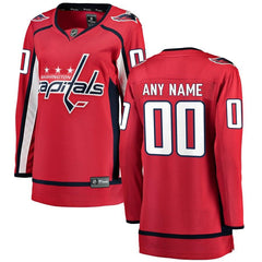 Washington Capitals Women's Home Breakaway Custom Jersey - Red 2019