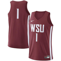 Washington State Cougars College Replica Basketball Jersey – Crimson 2019