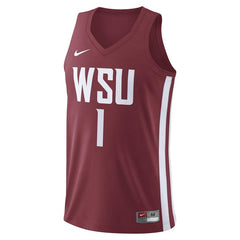 Washington State Cougars College Replica Basketball Jersey – Crimson 2019