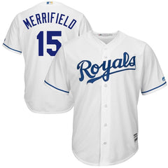 Whit Merrifield Kansas City Royals Majestic Home Cool Base Player Jersey – White 2019