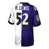 Image of Ray Lewis Baltimore Ravens Mitchell &amp; Ness Retired Player Split Replica Jersey – Purple/White 2019