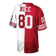 Jerry Rice San Francisco 49ers Mitchell & Ness Retired Player Split Replica Jersey – Scarlet/White 2019