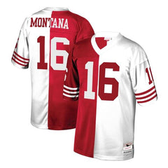 Joe Montana San Francisco 49ers Mitchell &amp; Ness Retired Player Split Replica Jersey – Scarlet/White 2019