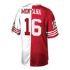 Image of Joe Montana San Francisco 49ers Mitchell &amp; Ness Retired Player Split Replica Jersey – Scarlet/White 2019