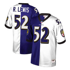 Ray Lewis Baltimore Ravens Mitchell &amp; Ness Retired Player Split Replica Jersey – Purple/White 2019