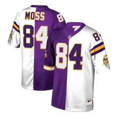 Randy Moss Minnesota Vikings Mitchell &amp; Ness Retired Player Split Replica Jersey – Purple/White 2019