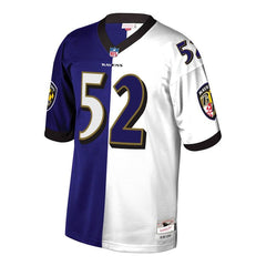 Ray Lewis Baltimore Ravens Mitchell & Ness Retired Player Split Replica Jersey – Purple/White 2019