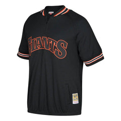 Will Clark San Francisco Giants Mitchell & Ness Cooperstown Collection Mesh Batting Practice Quarter-Zip Jersey - Black 2019