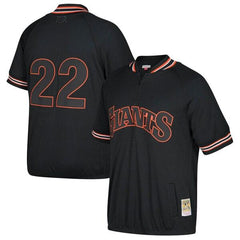 Will Clark San Francisco Giants Mitchell &amp; Ness Cooperstown Collection Mesh Batting Practice Quarter-Zip Jersey - Black 2019