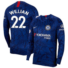 Willian Borges da Silva Chelsea 2019 Home Stadium Long Sleeve Replica Player Jersey – Blue 2019