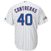 Image of Willson Contreras Chicago Cubs Majestic Postseason Cool Base Player Jersey – White 2019