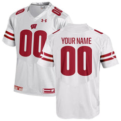 Wisconsin Badgers Under Armour Custom Replica Jersey – White 2019