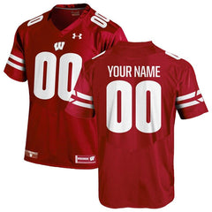 Wisconsin Badgers Under Armour Youth Custom Replica Jersey – Red 2019