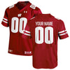 Image of Wisconsin Badgers Under Armour Youth Custom Replica Jersey – Red 2019