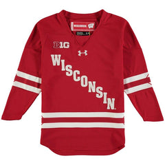 Wisconsin Badgers Under Armour Youth Team Replica Hockey Jersey – Red 2019