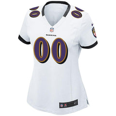 Women's Baltimore Ravens White Custom Jersey 2019