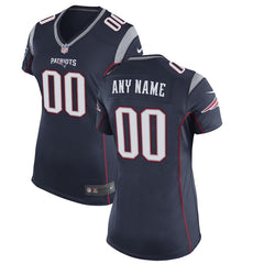 Women's New England Patriots Navy Blue Custom Game Jersey 2019