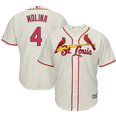 Yadier Molina St. Louis Cardinals Majestic Cool Base Player Jersey - Cream 2019