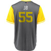 Image of Josh Bell "JB" Pittsburgh Pirates Majestic Players' Weekend Cool Base Jersey – Gray/Yellow 2019