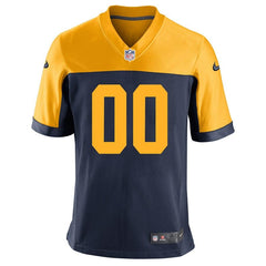 Youth Green Bay Packers Navy Customized Throwback Game Jersey 2019