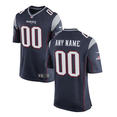 Youth New England Patriots Navy Customized Game Jersey 2019